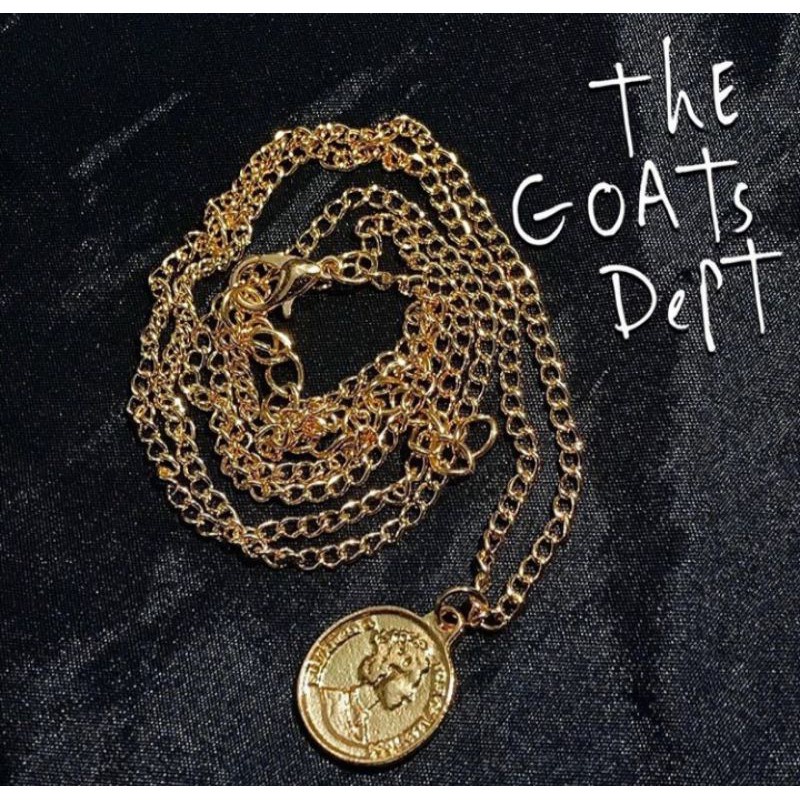 The Goats Dept Small Penny Necklace /  kalung koin coin model panjang emas gold