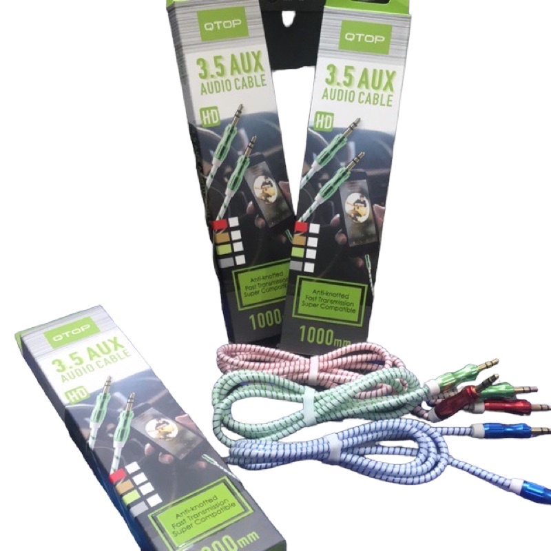 KABEL AUX SPILITER AUDIO QTOP MURAH 1in1 JACK AUDIO AUX QTOP 1 TO 1