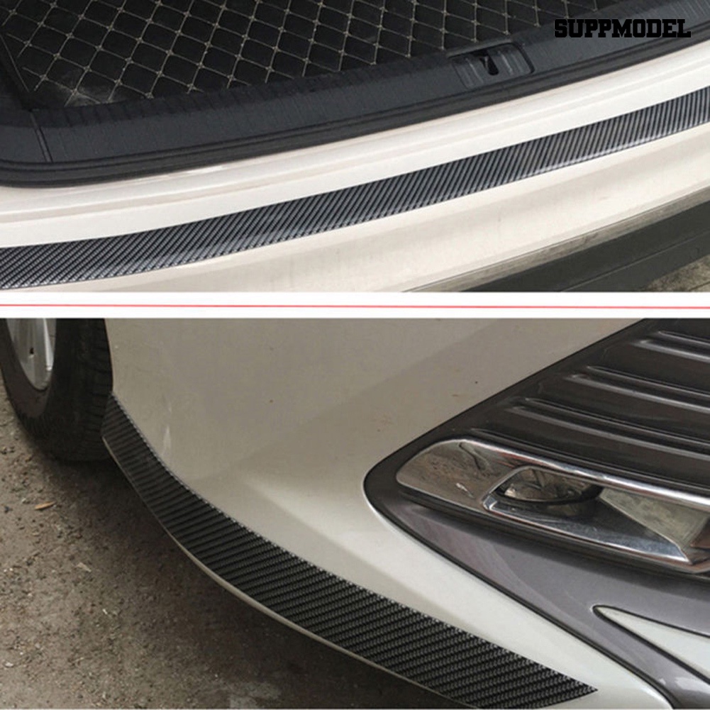 Sm - Stiker Strip Karet Pelindung Bumper Pintu Mobil Anti Baret Motif Carbon Fiber 3x100cm