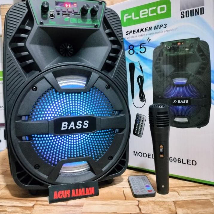 Sale ✅COD SPEAKER BLUETOOTH 8606 speaker 8,5inch GERATIS MIK KARAOKE MIC KATAOKE KABEL MIK WIRELESS 