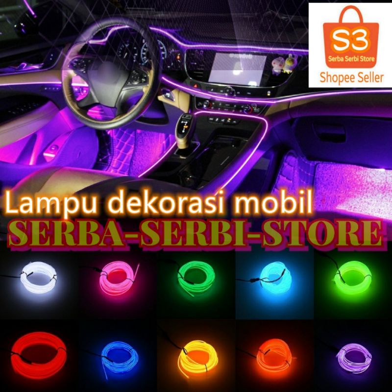 LED EL WIRE (PANJANG 5 METER) INVERTER & KABEL PARALEL CABANG DI JUAL TERPISAH / Lampu Neon LED inte