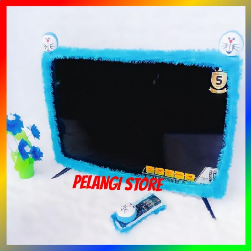 Bando Tv Karakter Ukuran 17- 32 inch Dan 40-50 inch + Sarung Remote Sarung Cover Tv LED Dan Tabung Karakter Bulu Rasfur Uk 17 21 24 Sampai 40 42 43 50 Bando Tv Samsung Polytron Sharp Lg Bahan Lembut Tebal Masuk Semu Ukuran Tv