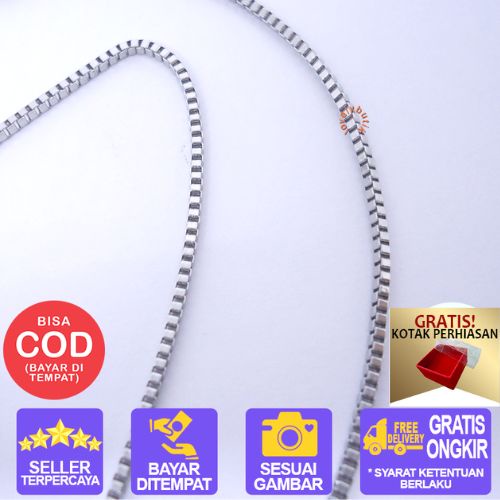 PROMO GRATIS KOTAK PERHIASAN - Kalung Titanium  Anti Karat Wanita Pria Kalung Salib Bling Bling New - Lovelybutik