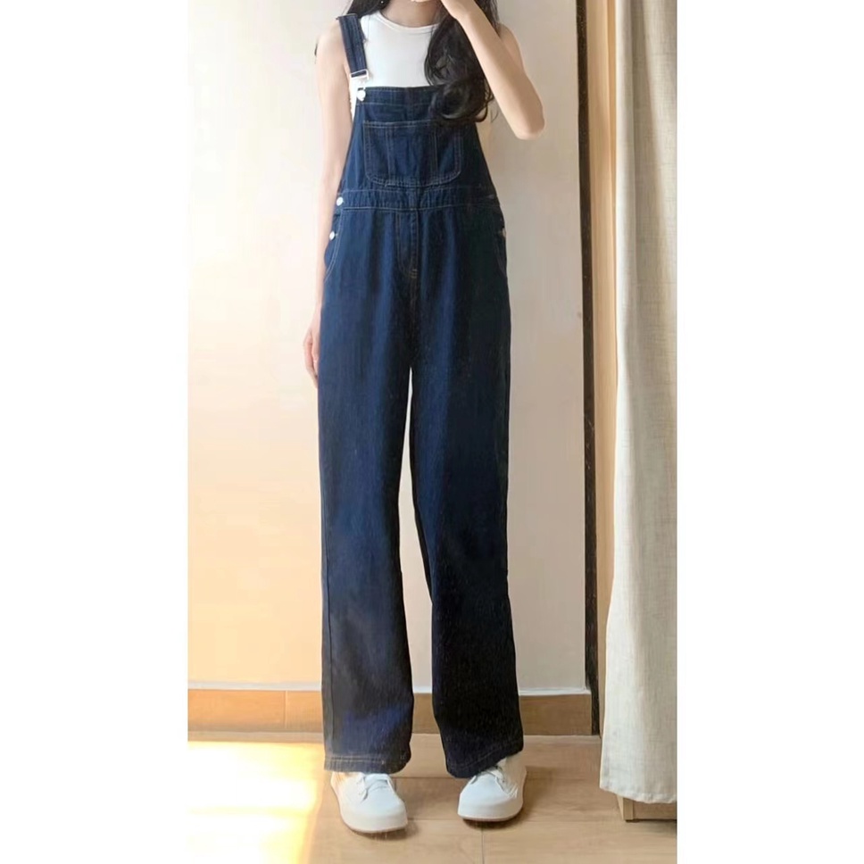 Overall Jeans Wanita Biru Celana Kodok Jeans Jumpsuit Jeans Wanita