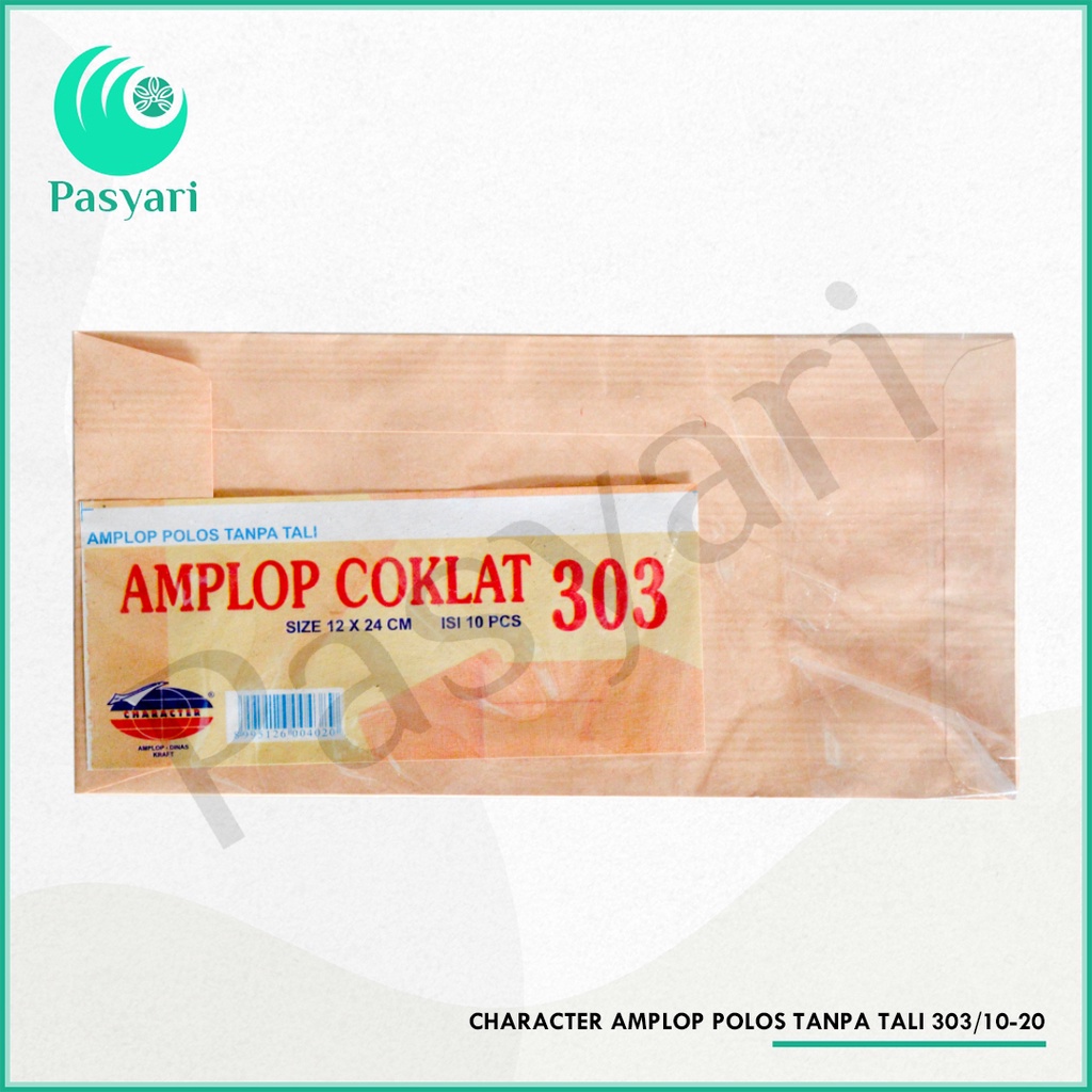 

(PER PACK) character Amplop Polos Tanpa Tali 303/10-20 CRTAP14003