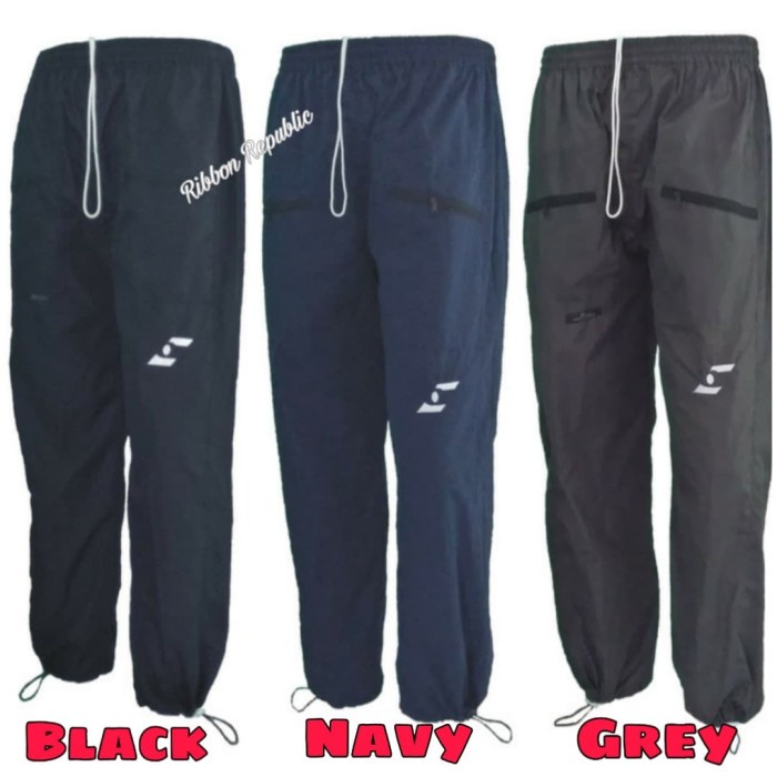 Celana Training Panjang Parasut Olahraga Casual Pria Wanita Lari Gym - Grey, Jumbo (XL-2XL)(D4L4) Ce