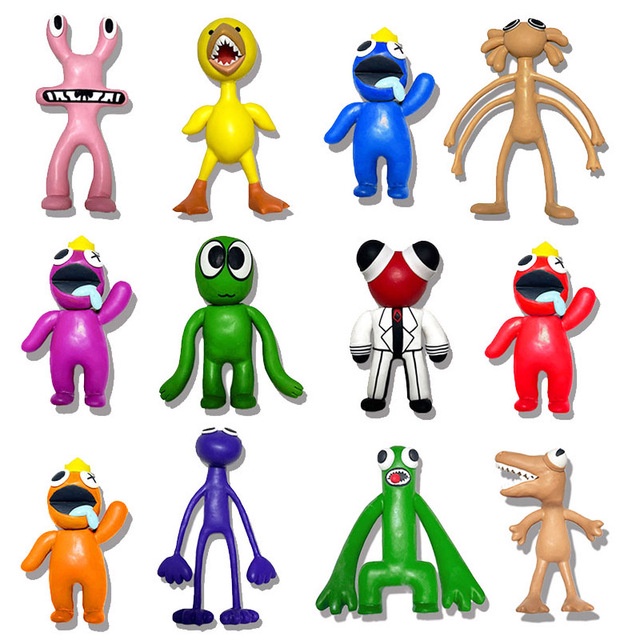 Mainan Action Figure Kawai Rainbow Friends Blue Monster Bahan pvc Untuk Dekorasi Mobil