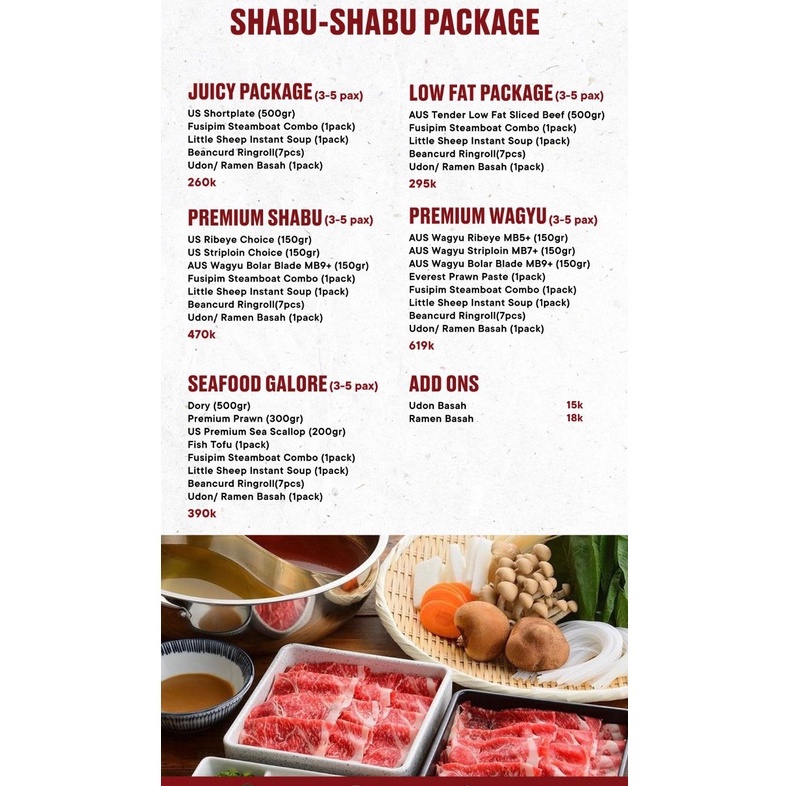 

Shabu Shabu Package - Paket Shabu Shabu Hotpot