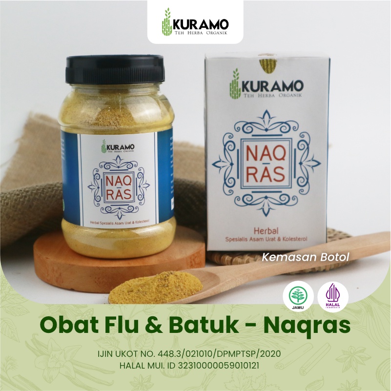 

Obat Flu Batuk Masuk Angin Naqras Kuramo Teh Jamu Bubuk Herbal 200gr Kemasan Botol