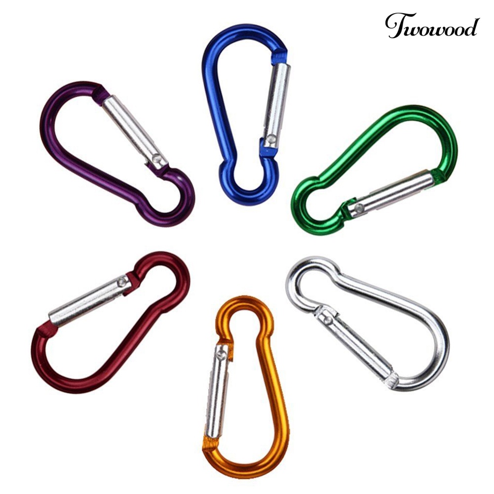 Twowood 2Pcs Carabiner Bentuk D Bahan Aluminum Alloy Untuk Climbing