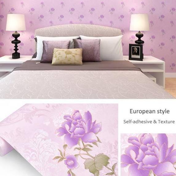 Terlaris WALLPAPER DINDING BUNGA UNGU