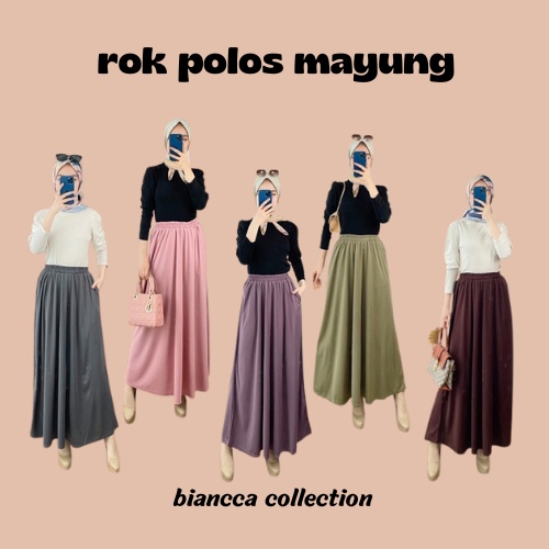 ROK POLOS MAYUNG PREMIUM / BASIC SKIRT / ROK MUSLIMAH PANJANG MURAH KERJA NGANTOR KULIAH CASUAL OOTD