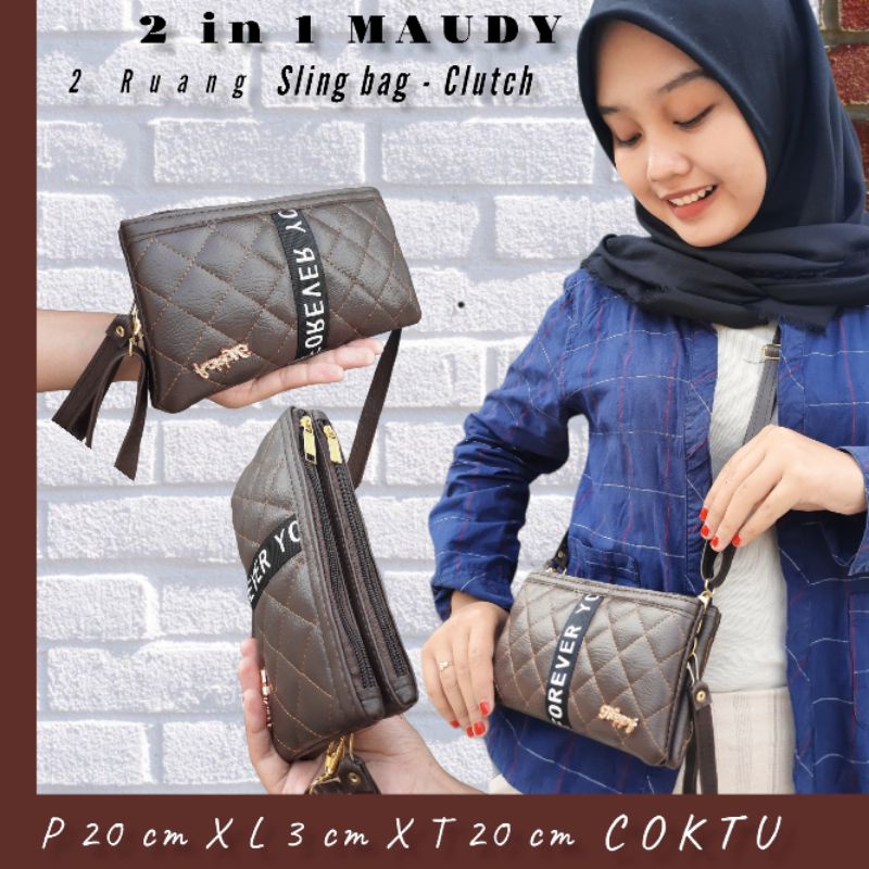 2in1 MAUDY BAG - BISA JADI SLINGBAG BISA JADI CLUTCH (ACCesoris tas dapat Random)