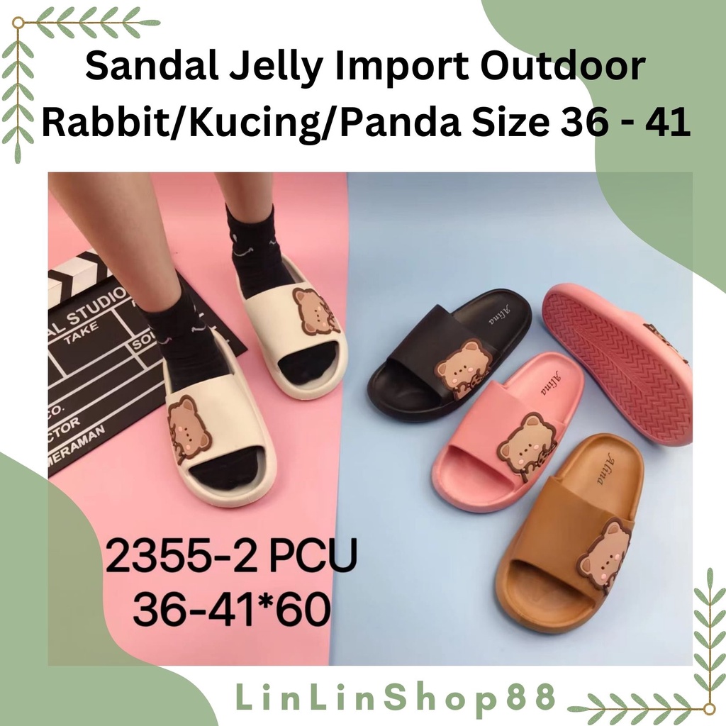 Sandal Jelly Import Outdoor Rabbit Ukuran 36-41