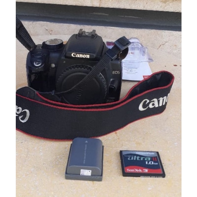 Kamera Canon 350d plus batrai baru memory CF
