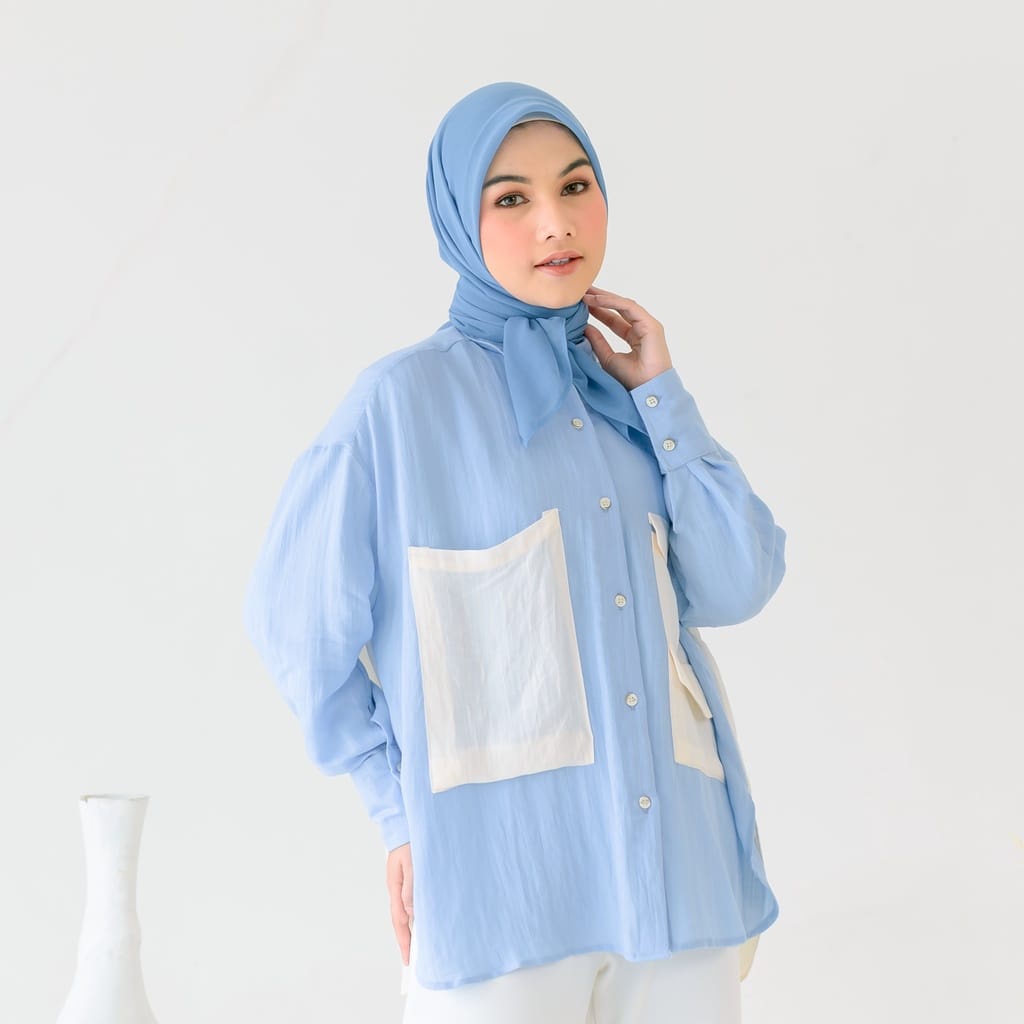 (DBY) KEMEJA AISYAH OVERSIZE FULL KANCING BLOUSE WANITA RAYON PREMIUM