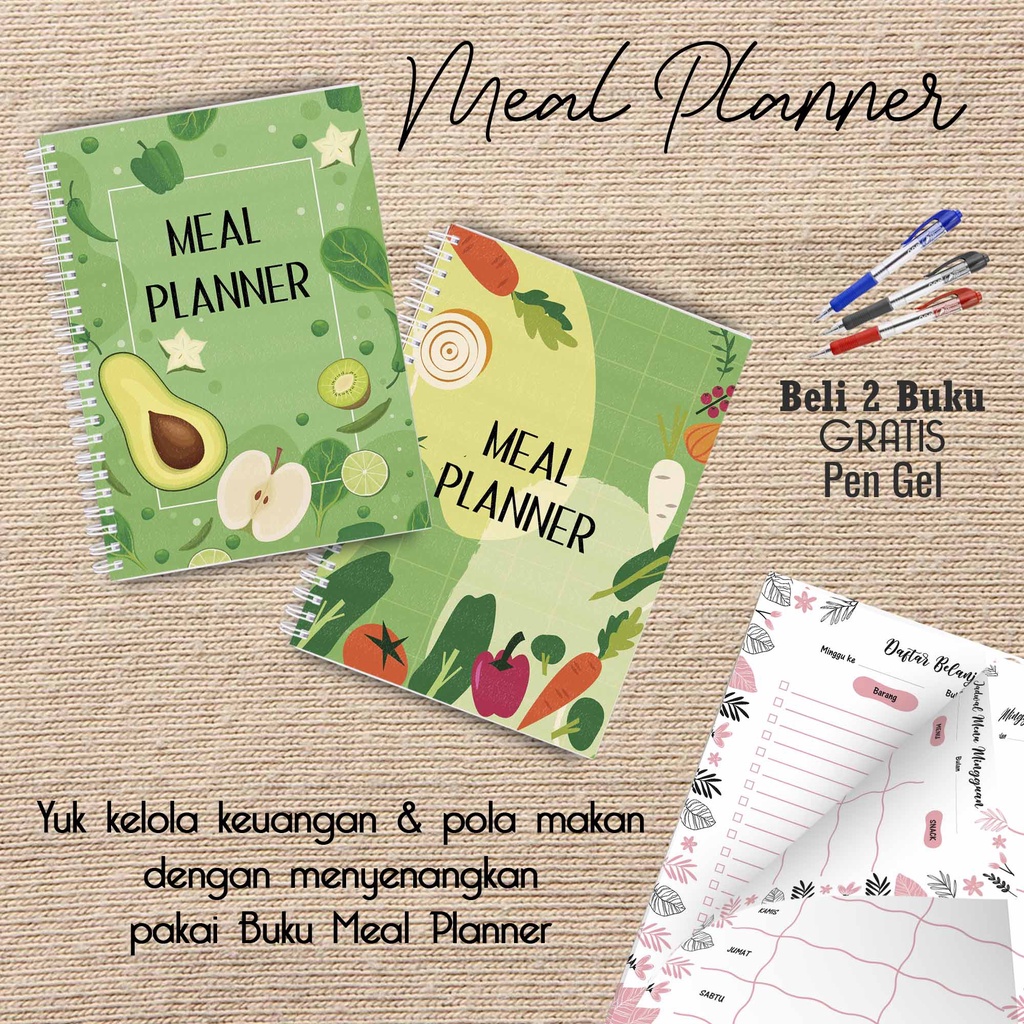 

Hanabi Meal Planner / Jadwal Menu Hemat Harian Beli 2 Buku Gratis Pen Gel Kode MP22