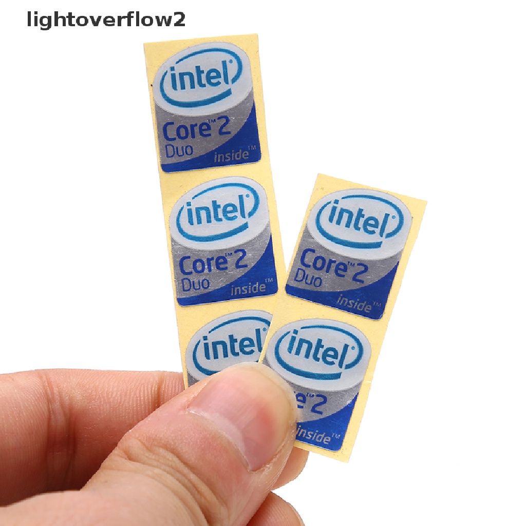 (lightoverflow2) 5pcs Stiker Label Intel CORE 2 Duo Untuk Dekorasi Laptop / Notebook (ID)