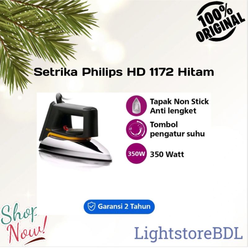 Setrika Philips Classic HD 1172 Hitam