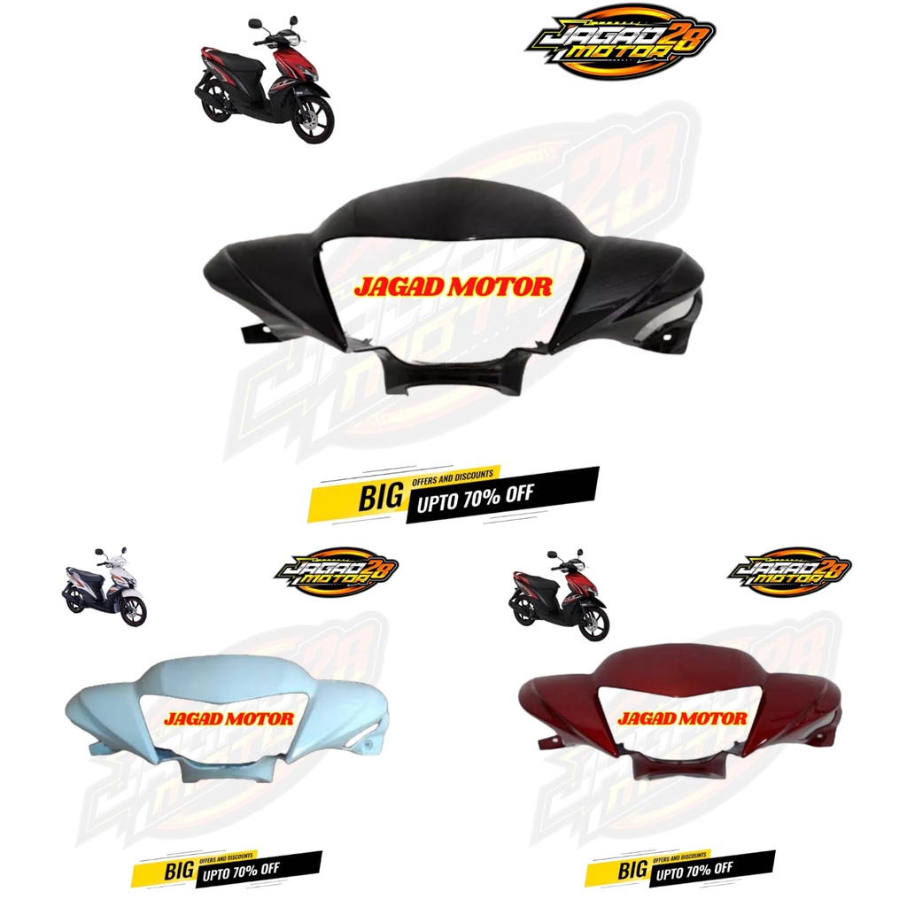 Batok Depan Yamaha Mio GT Hitam Putih Merah / Kepala Depan Yamaha Mio GT Merah Putih Hitam / Batok Kepala Depan Yamaha Mio GT Warna Putih Hitam Merah / Batok Lampu Depan Yamaha Mio GT Warna Hitam Putih Merah