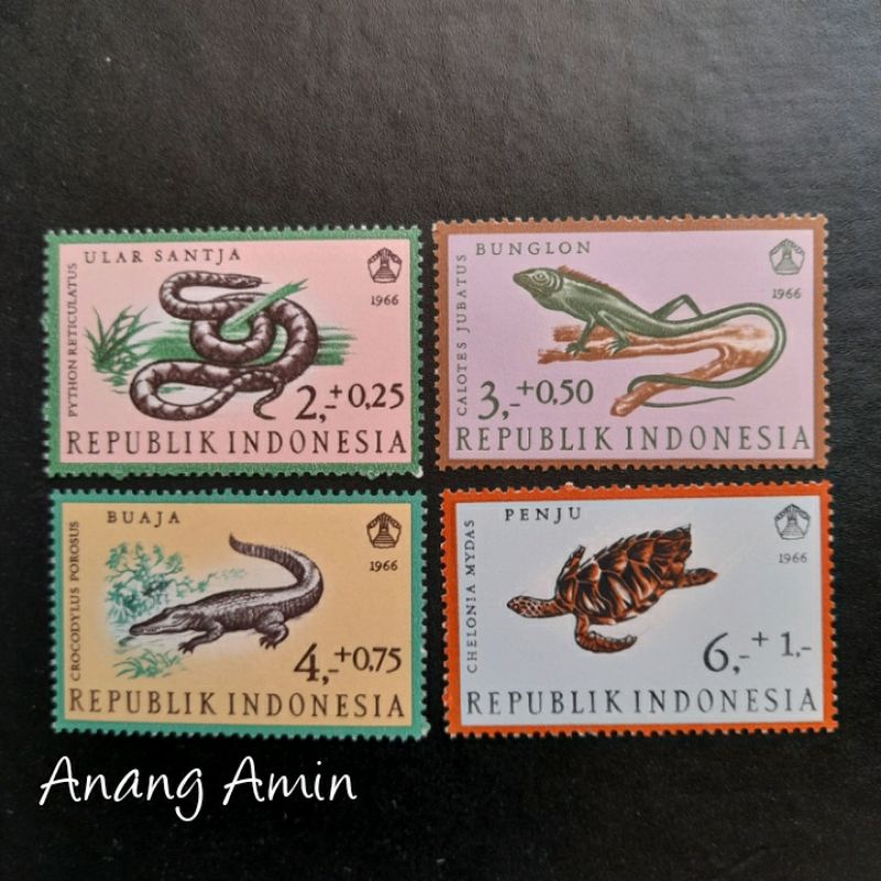 

LOT.F8 PRANGKO INDONESIA I-96 4V REPTIL 1966