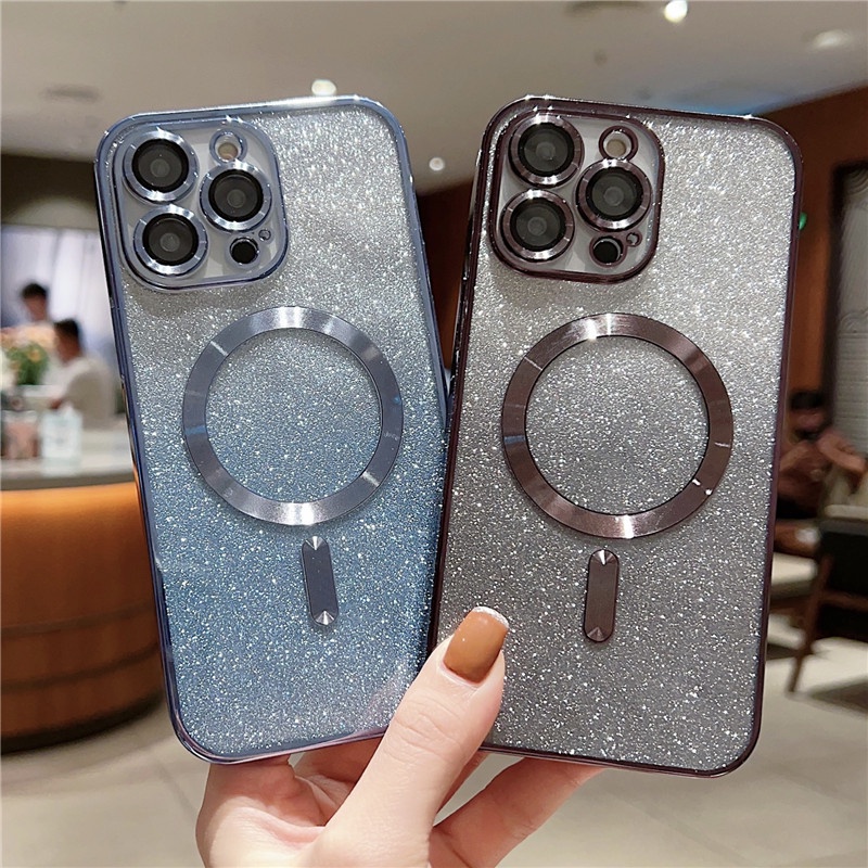Soft case Pelindung Lensa Kaca Penyerapan Magnetik Tahan Banting Untuk Iphone 11 12 13 14 Pro Max