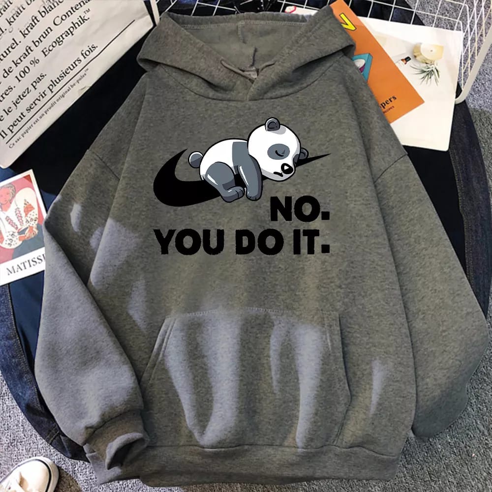 Hoodie Panda No You Do It Wanita Oversize Tebal Hoodie Jumper Wanita Oversize Polos Hoodie Zipper Wanita Oversize Murah Hoodie Resleting Wanita Oversize Korean Style Hodie Wanita Tebal Ori Korea Oversize Jumbo Sweater Oversize Wanita Korean Style