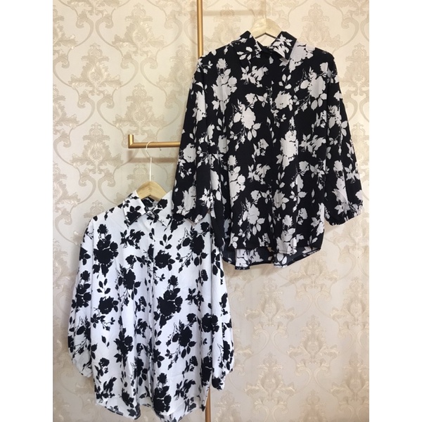 Blouse Bunga Crinkle Cantik