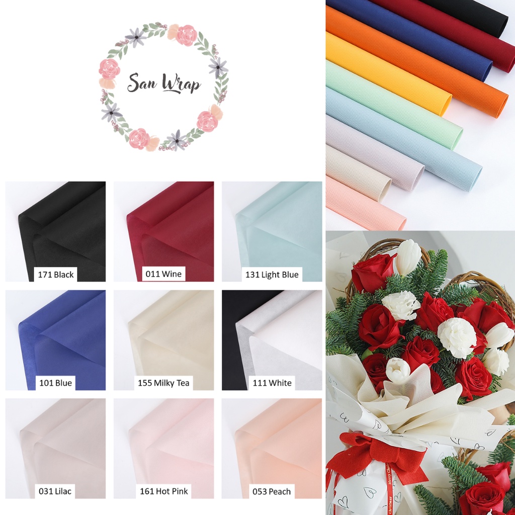 

(5 Lembar) Flower Wrapping Paper Varian Kain Spunbond Kertas Buket Bunga Cellophane Florist