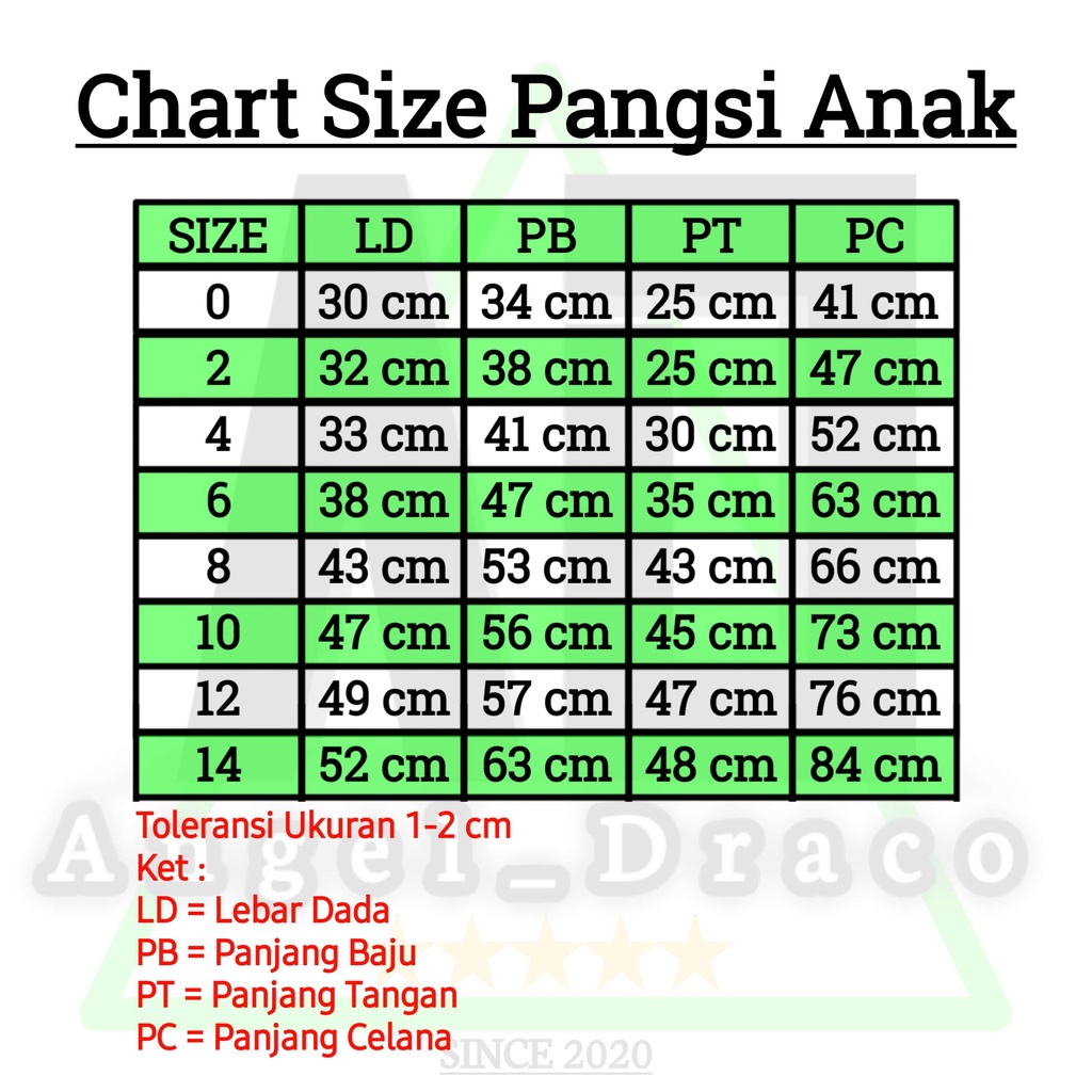 Baju Pangsi Anak / Baju Silat Anak 1-15 Tahun