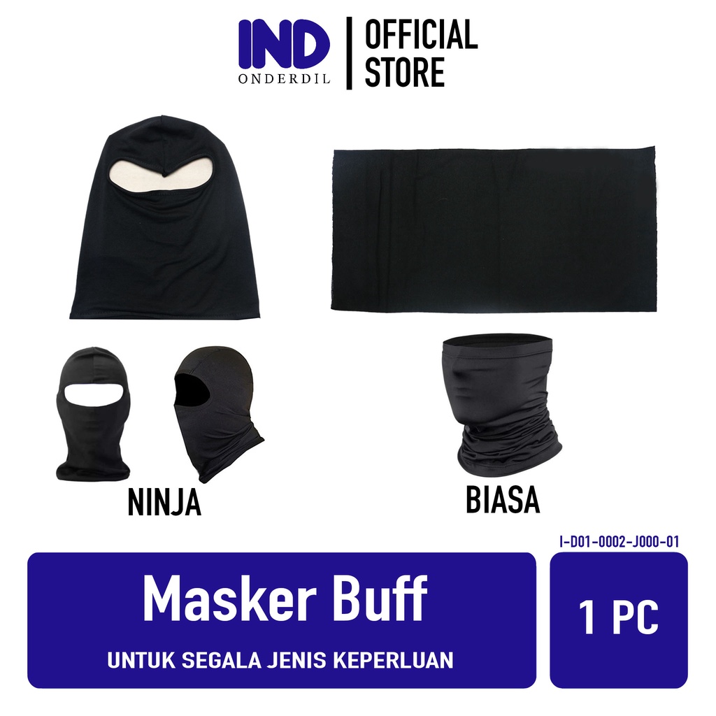 IND Onderdil Masker Baff-Baf-Buff-Buf Bandana Mutliguna-Multifungsi Standar-Biasa Ninja Balaclava Hi