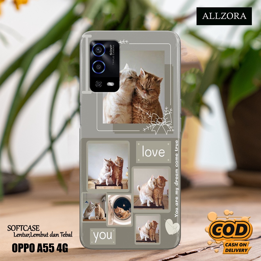 Case Oppo A55 4G Terbaru - Fashion Case KUCING - Casing Hp Oppo A55 4G Terbaru - Softcase Hp Oppo A5