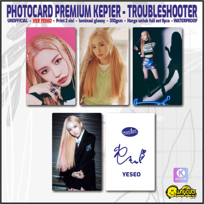 Photocard Set Premium KEP1ER TroubleShotter / Print 2 sisi Glossy / anti air isi 9 pcs