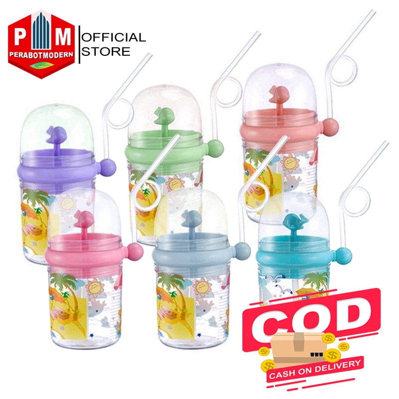 [ COD ] Botol Minum Anak Air mancur Motif Animal Lumba lumba / Botol Minum Lumba Lumba