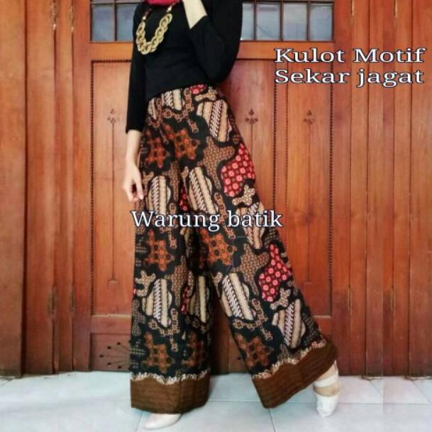 KSG.18Oc22ᵛ • NJ RAMIA KULOT SOGAN MOTIF BATIK JARIK LAWASAN SOLO PALZO CULLOTES PANTS MURAH KULOT B