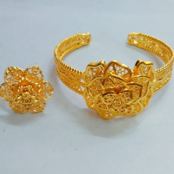 Gelang Kendari Tangan dan cincin perhiasan lapis Emas 24k xuping terbaru fashion bangle