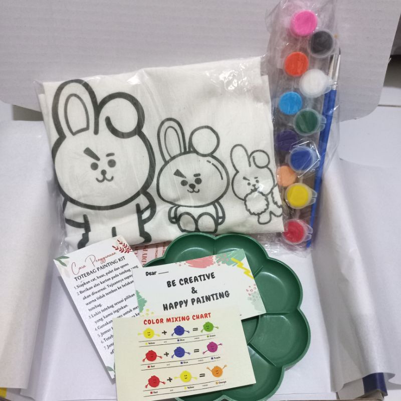 BTS Totebag Painting Kit I Kado BTS I Melukis Totebag BTS I Paket Lukit BTS I Media Lukis Totebag