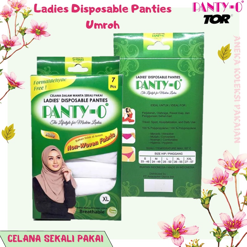 Panty O Celana Dalam / CD Travelling / Rawat Inap / Umroh / Haji Sekali Pakai Warna Putih Wanita DIs