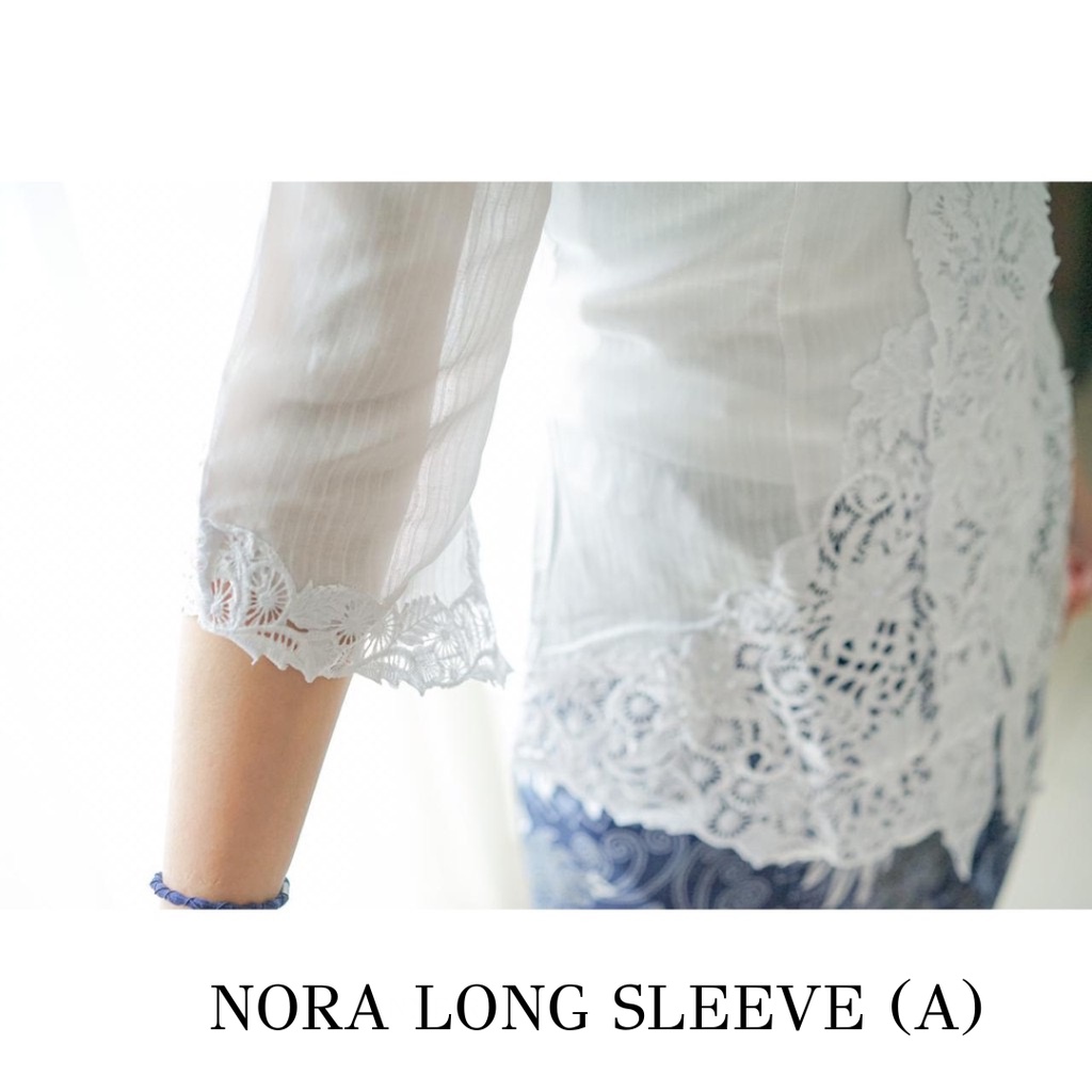 KEBAYA PUTIH MODERN LENGAN PANJANG 3/4 (NORA)