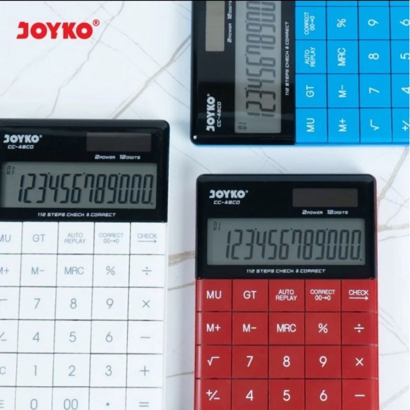 Kalkulator JOYKO CC 48CO - Calculator Check &amp; Correct 12 Digit (Bisa Cek Ulang)