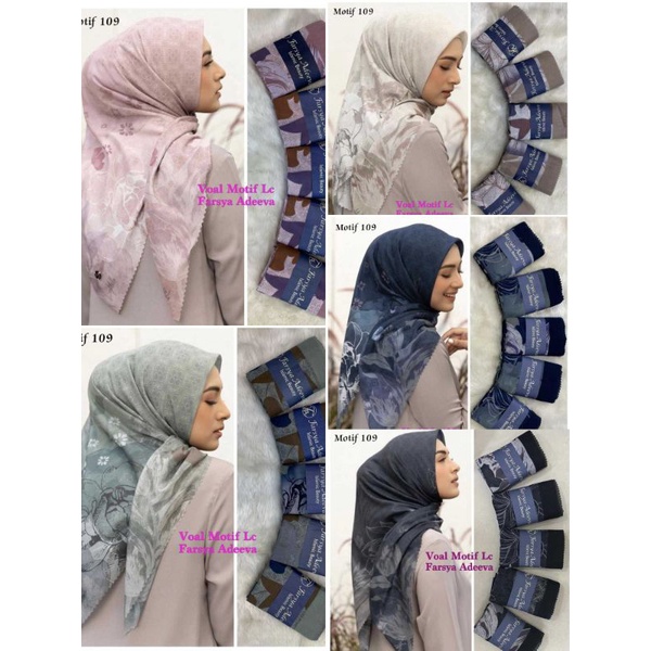 Hijab VOAL PREMIUM Motif 109 Jilbab Segiempat Motif Laser Cut