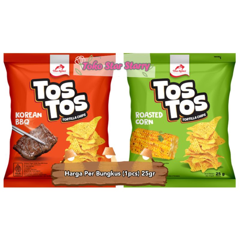 

[Per Pcs] 25gr Tostos SNACK DUA KELINCI KRIP KRIP TORTILLA RASA KOREAN BBQ 25GR Snack Viral Halal MUI Tos Tos Tortilla Roasted Corn Jagung Bakar