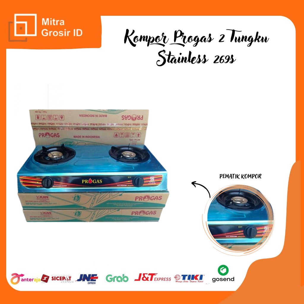 KOMPOR PROGAS 2 TUNGKU STAINLESS 269S