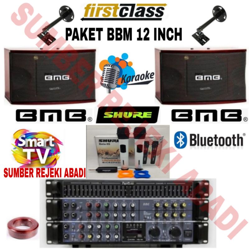 PAKET SOUND SYSTEM KARAOKE BMB 12 INCH BLUETOOTH FIRSTCLASS 4400