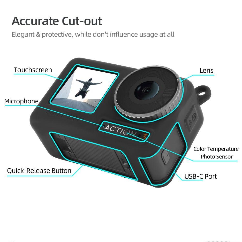 POPULAR Populer Penutup Pelindung Kamera Baru Anti Gores Dengan Lanyard Untuk DJI OSMO Action3