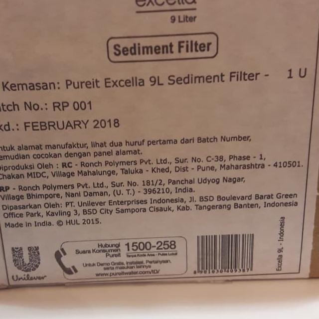 Murah Banget PUREIT EXCELLA MICRO FIBER MESH FILTER / PUREIT  EXCELLA 9 L / PUREIT CLASSIC 5 LITER /