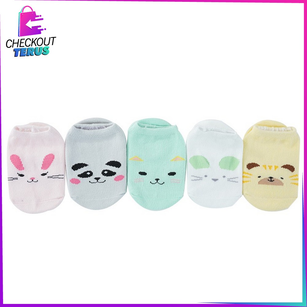 CT P50 Kaos Kaki Pendek Anak Bayi Karakter Hewan Bahan Katun Lembut Model Korea Import Cute Baby Sock