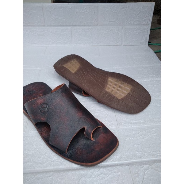 sandal pria bahan kulit