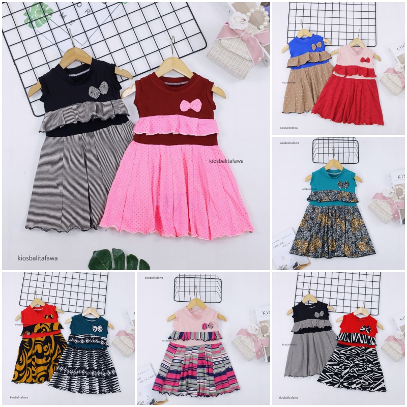 Dress Loona uk Bayi - 4 Tahun / Dres Pesta Anak Perempuan Cewek Baju Batik Murah Pesta Yukensi