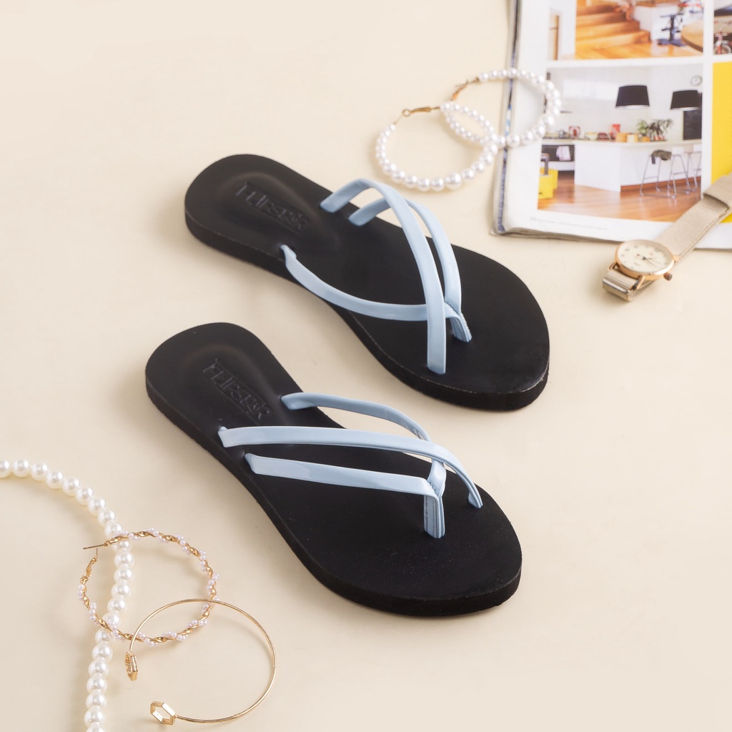 Sandal Jepit Wanita Model Rubi new version | Sandal Jepit Kekinian Modis